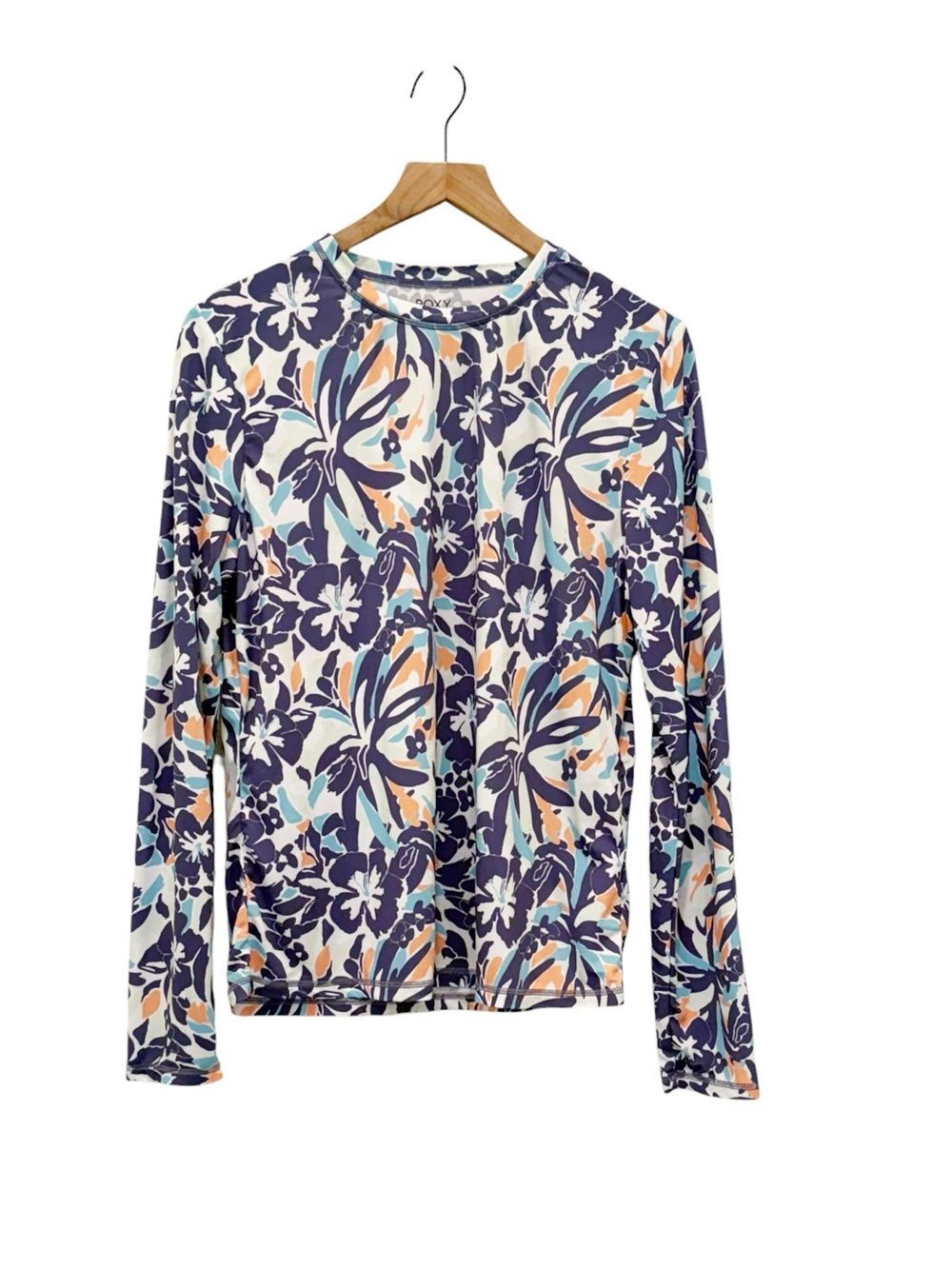Roxy Blue Floral UPF 50+ Long Sleeve Sun Protection Tee